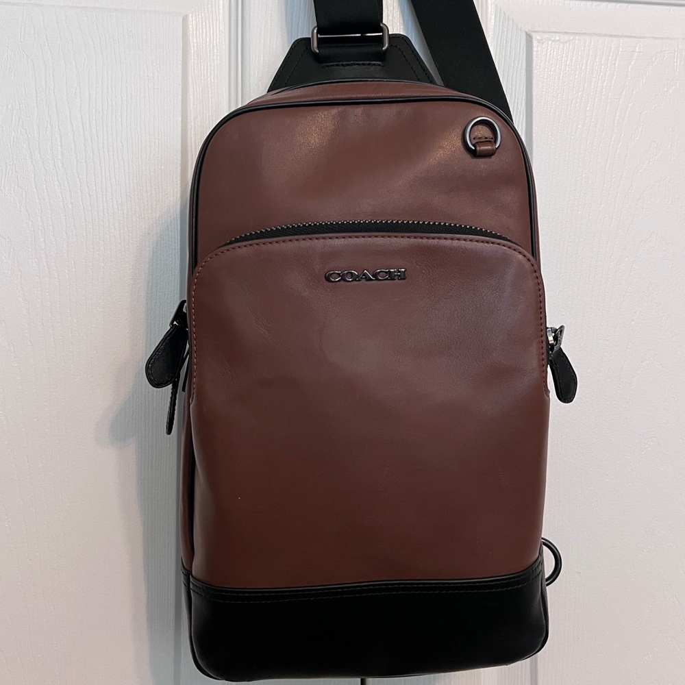 COACH Graham Pack crossbody bag. Brown and Black Leather. EUC. - Picture 9 of 10